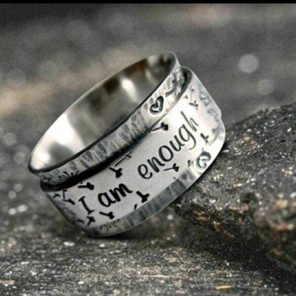 English Ring" I Am Enough" for Men and Women